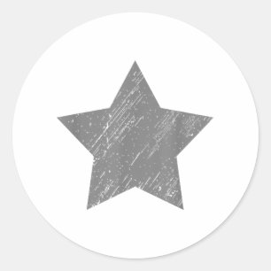 Star Distressed Grey  Star Ronde Sticker
