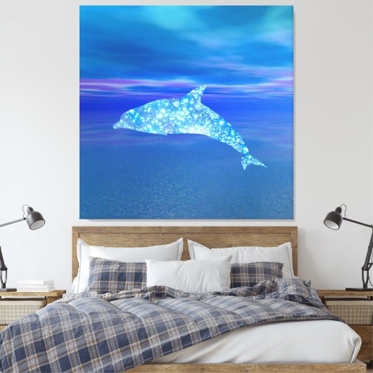 Star Dolphin Canvas Afdruk (Insitu (Slaapkamer))
