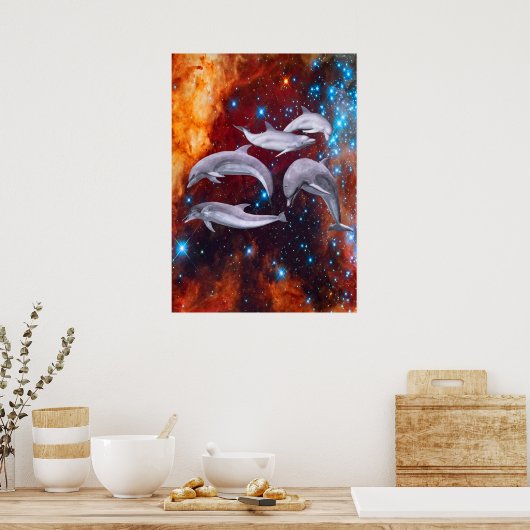 Star Dolphins Poster (Keuken)