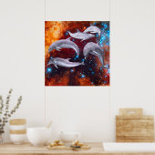 Star Dolphins Poster (Keuken)