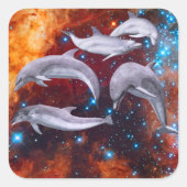 Star Dolphins Vierkante Sticker (Voorkant)