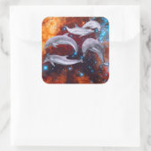 Star Dolphins Vierkante Sticker (Tas)