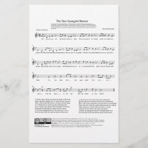 Star-draaiende banner National Anthem — muziekblad Briefpapier