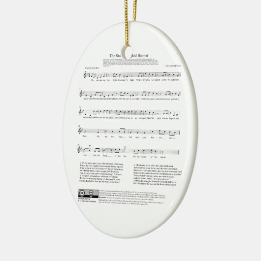 Star-draaiende banner National Anthem — muziekblad Keramisch Ornament (Links)