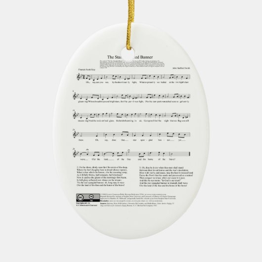 Star-draaiende banner National Anthem — muziekblad Keramisch Ornament (Voorkant)