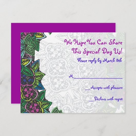 Star & Dragonfly Bar Bat Mitswa Uitnodiging Beantw (Voorkant / Achterkant)