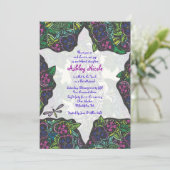 Star & Dragonfly Bar Bat Mitzvah Uitnodiging (Staand voorkant)