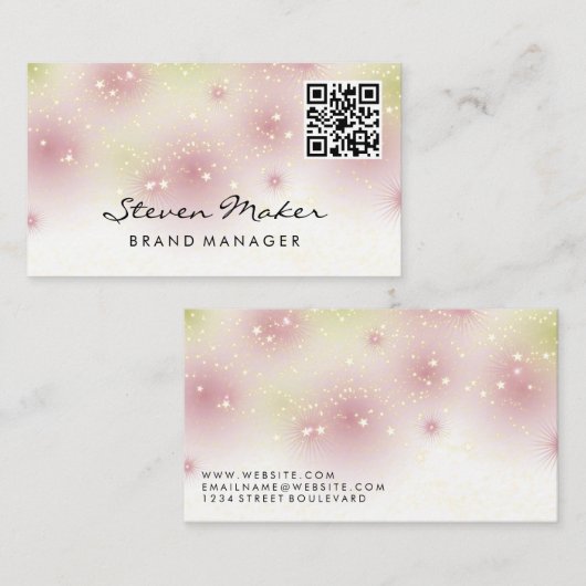 Star Dust Cursive Font | Visitekaartje QR-code (Voorkant / Achterkant)