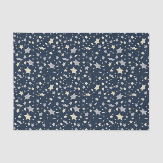 Star Elegant Modern Blue Tissuepapier (Voorkant)