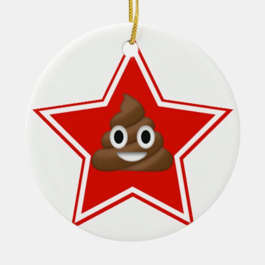 Star Emoji Poo Dble-sided Ornament (Voorkant)