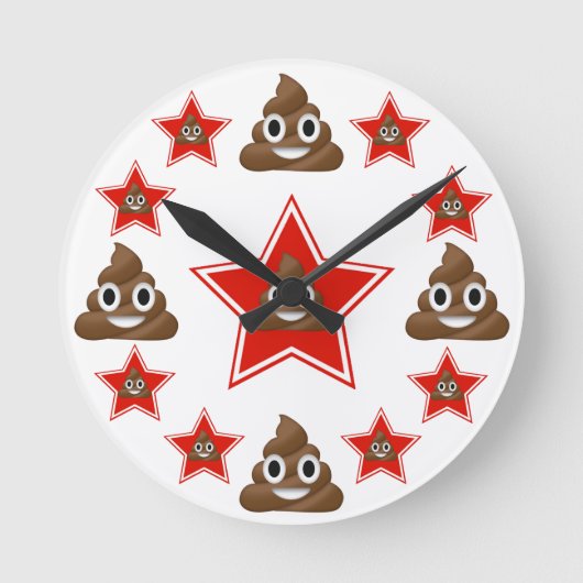 Star Emoji Poo Ronde Klok (Voorkant)