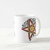 Star Eye roze geel rood Koffiemok (Voorkant rechts)