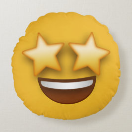 Star Eyes Emoji Rond Kussen