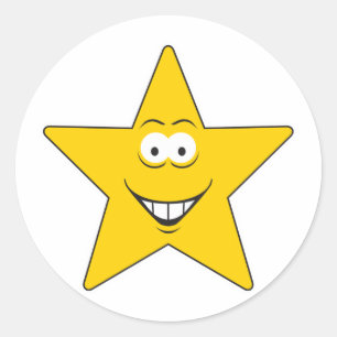 Star Face Ronde Sticker