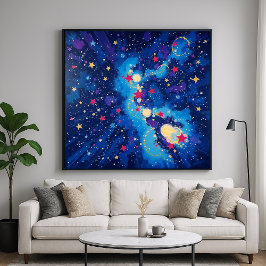 Star Field - Geometrische Vormen Illustratie Stijl Poster