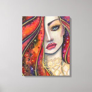 Star Fire Fantasy Vrouw door Molly Harrison Canvas Afdruk
