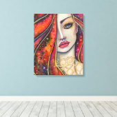 Star Fire Fantasy Vrouw door Molly Harrison Canvas Afdruk (Insitu (Houten vloer))