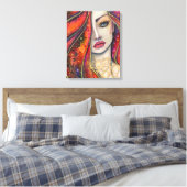 Star Fire Fantasy Vrouw van Molly Harrison Canvas Afdruk (Insitu (Slaapkamer))
