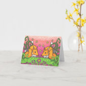 Star Fire Twin Fox Illustratie Note-kaarten Kaart (Gele Bloem)