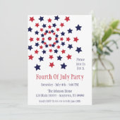 Star Firework Vierde uitnodiging van juli (Staand voorkant)