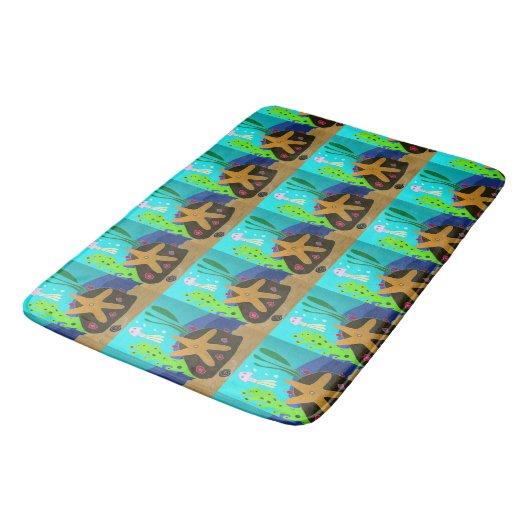 Star Fish and Jelly Fish Bathroom Mat (Gekanteld)
