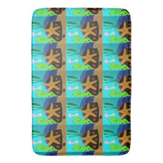 Star Fish and Jelly Fish Bathroom Mat (Voorkant Verticaal)