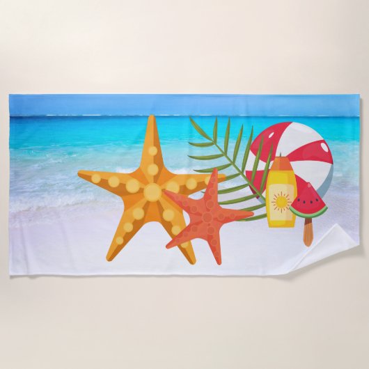 Star fish Beach Towel Strandlaken (Voorkant)