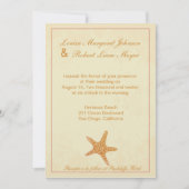 Star Fish-Beige Wedding-uitnodiging Kaart (Voorkant)