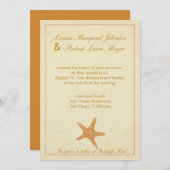 Star Fish-Beige Wedding-uitnodiging Kaart (Voorkant / Achterkant)