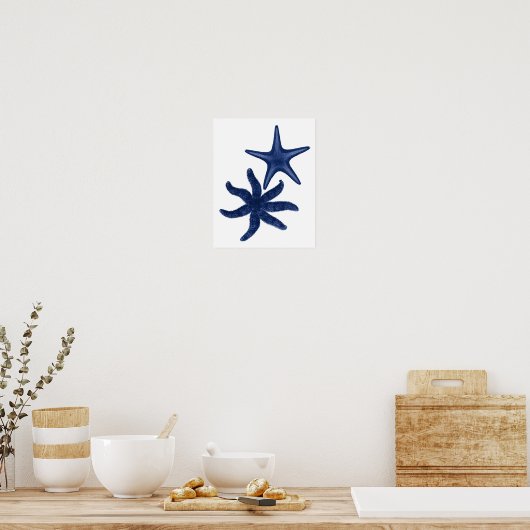 Star Fish Navy Beach Decor Poster (Keuken)