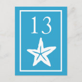 Star Fish Tafelnummers (blauw / wit) (Voorkant)