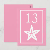 Star Fish Tafelnummers (Roze / Wit) (Voorkant / Achterkant)