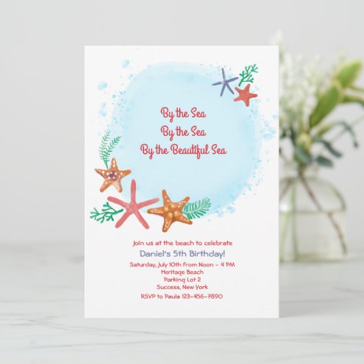 Star Fish uitnodiging (Staand voorkant)