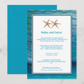 Star Fishes - Blauwe huwelijksuitnodigingen Kaart (Voorkant / Achterkant)