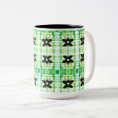 Star Floral met plaid Tweekleurige Koffiemok (Voorkant rechts)