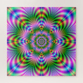 Star Flower in Neon Legpuzzel (Horizontaal)
