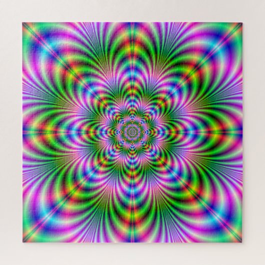 Star Flower in Neon Legpuzzel (Verticaal)