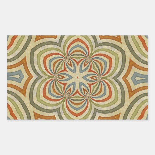 Star Flower Kaleidoscope Mandala Rechthoekige Sticker (Voorkant)