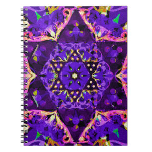 Star Flower Mandala in Paars Notitieboek