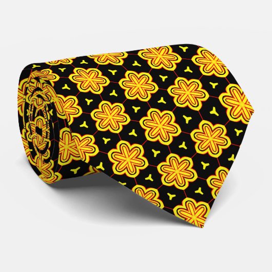 Star Flower Pattern Stropdas (Opgerold)