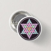 Star Flower Ronde Button 3,2 Cm (Voorkant /achterkant)