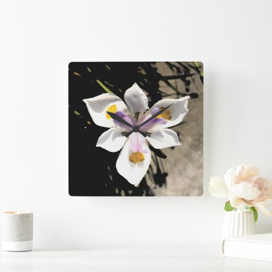 Star Flower Vierkante Klok (Huis)