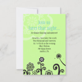 STAR FLOWERS Bat Mitzvah Reception Party Card Kaart