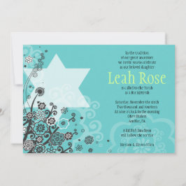 STAR FLOWERS Bat Mitzvah Uitnodiging