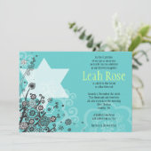 STAR FLOWERS Bat Mitzvah Uitnodiging (Staand voorkant)