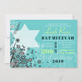 STAR FLOWERS Bat Mitzvah Uitnodiging