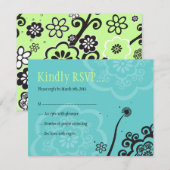 STAR FLOWERS Bat Mitzvah Uitnodigingskaart Kaart (Voorkant / Achterkant)