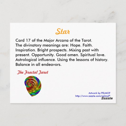 Star Fractal Card Briefkaart (Achterkant)