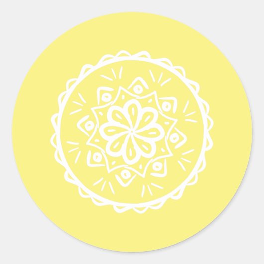 Star Fruit Mandala Ronde Sticker (Voorkant)