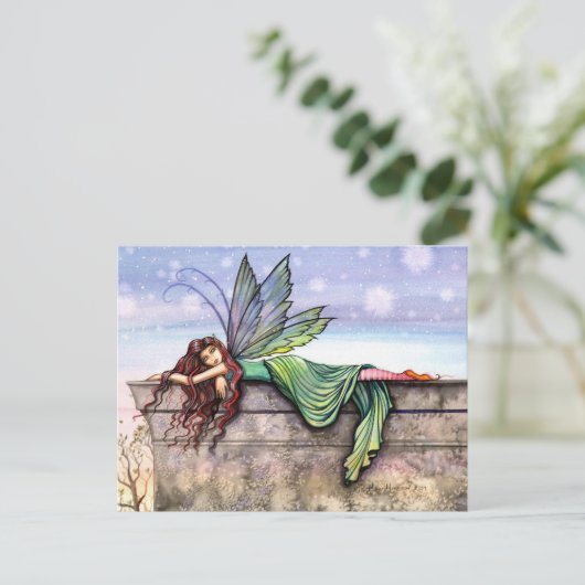 Star Gazer Fairy Briefkaart (Staand voorkant)